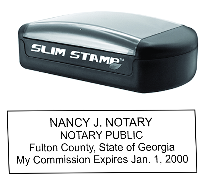 TRAVEL STYLE SLIM RECTANGULAR NOTARY STAMP